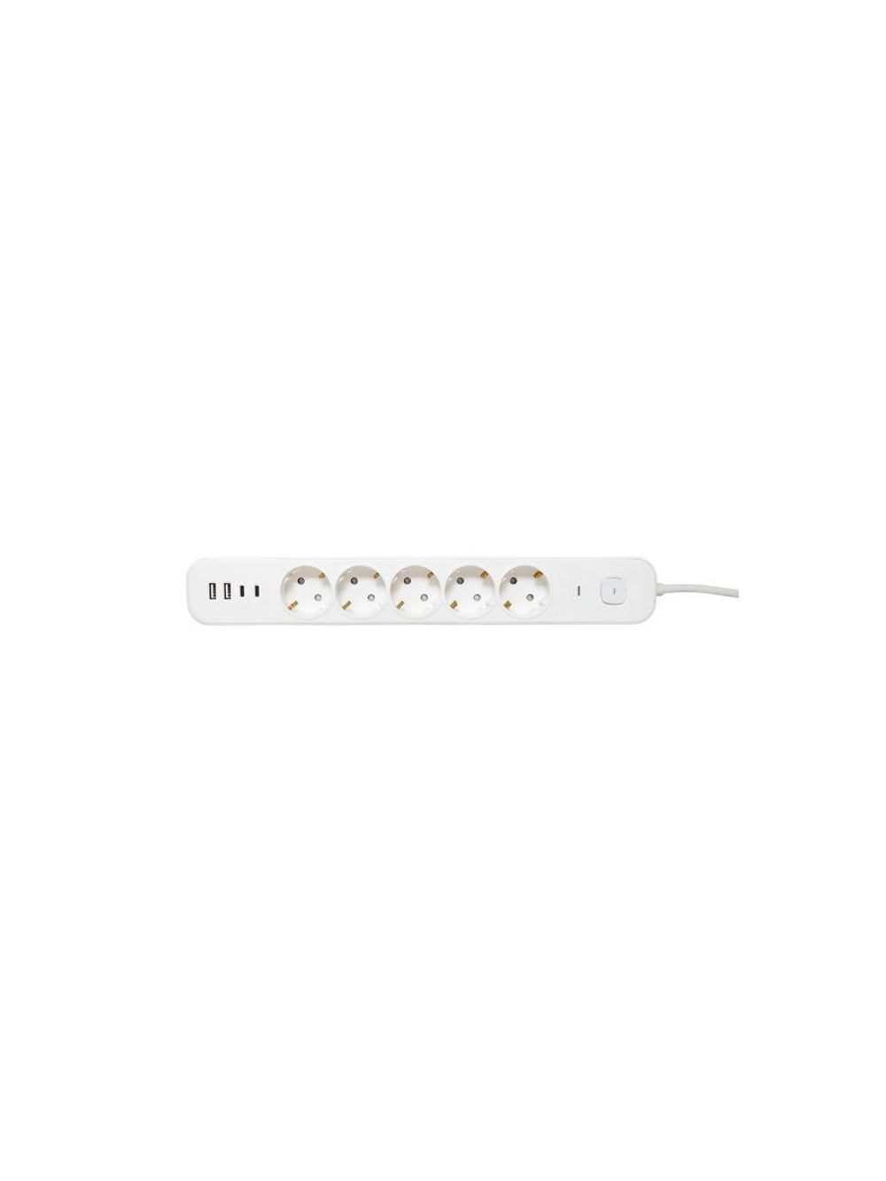 Удлинитель 5х3м IP20 2USB 2.4А+2type-C LUX 1.5кв.мм EKF UBA-LUX-503-TC