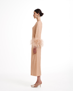 Платье Bohemia пудра пайеточное