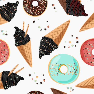 Мороженое и пончики