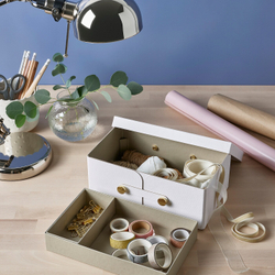 IKEA SPINNROCK  (ИКЕА СПИННРОСК)  -  Коробка с разделителями, белая, 25x16x10 см