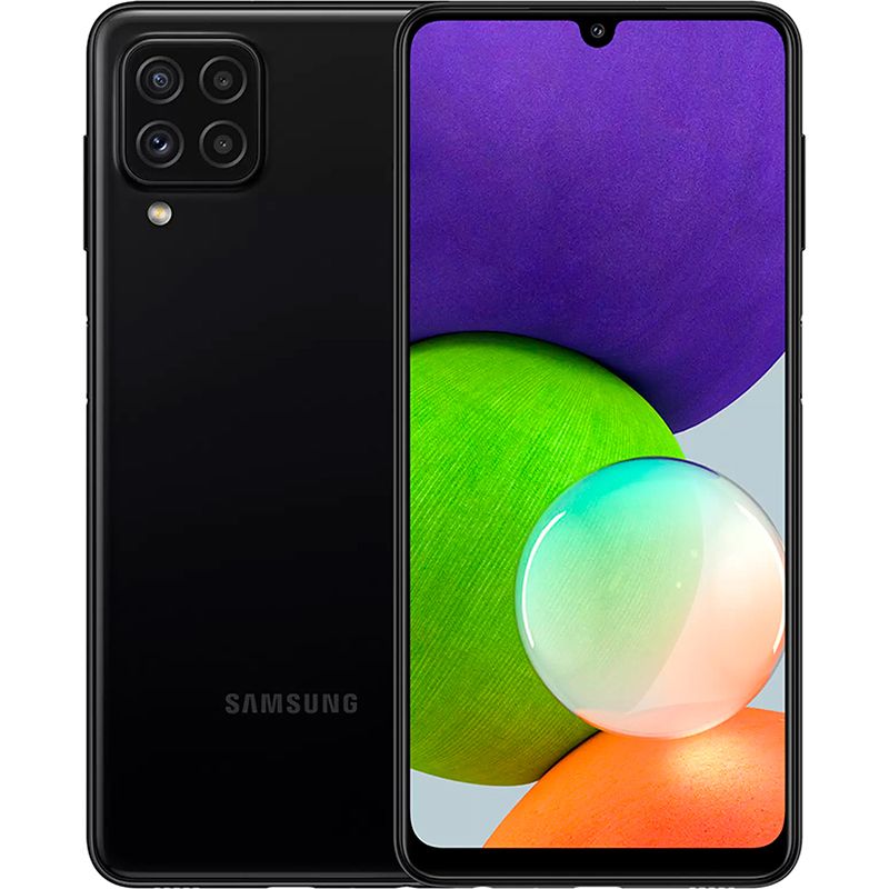 Смартфон Samsung Galaxy A22 128GB Black (SM-A225F)  Черный Ростест Оф. Гарантия
