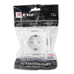 Стокгольм Механизм Розетки 1-местной с/з 16А автоматические клеммы белый с защ. штор. EKF EYR16-028-10