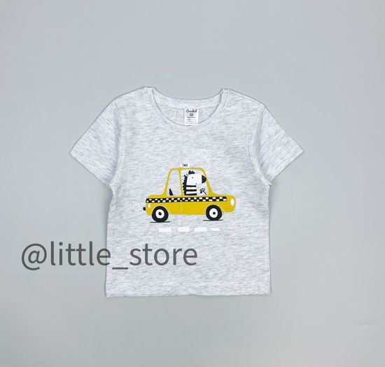 Футболка хлопковая "Машинки" серый меланж