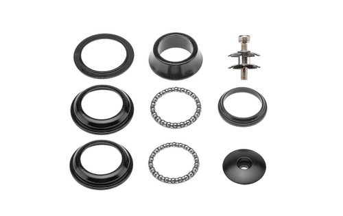 Рулевая колонка NECO, 1-1/8", б/резьбовая, п/интегрированная,  ZS 44/28.6  ZS 44/30, подшип. 5/32"x22- 2шт, с якорем, высота 23,6мм, черн.