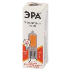Лампа светодиодная ЭРА STD LED JCD-6W-GL-827-G9 G9 6Вт капсула теплый белый свет | Лампы cветодиодные Капсульные (G4, G9)