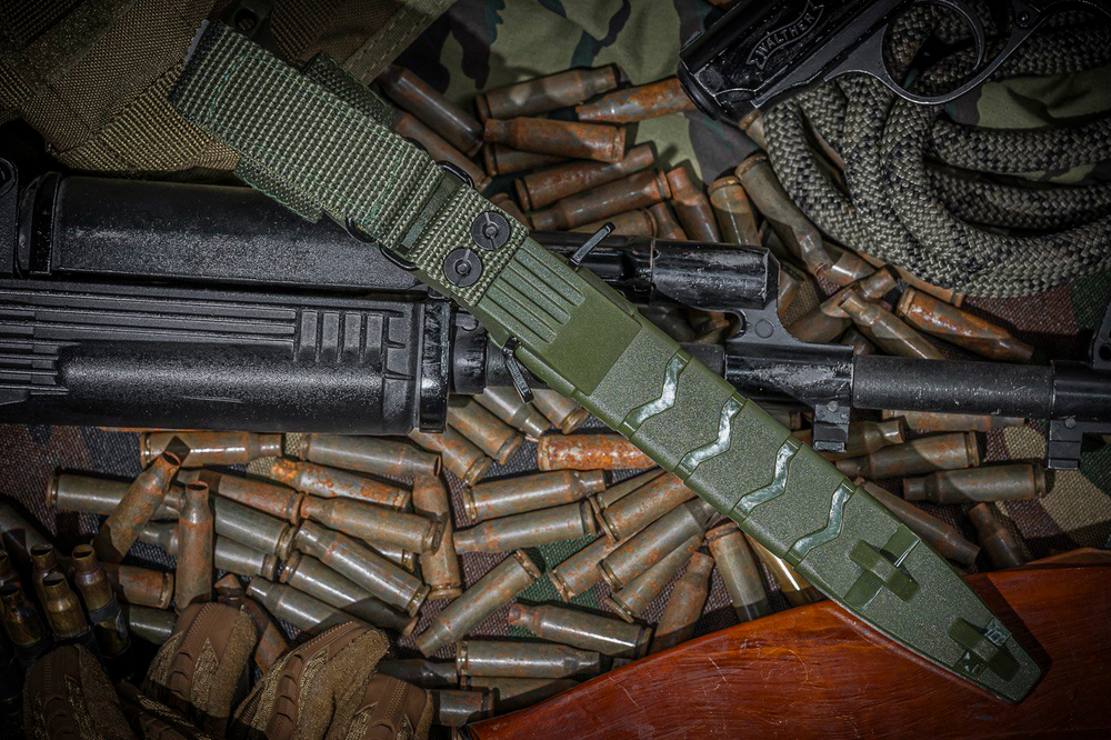 Нож Kizlyar Supreme VECTOR AUS-8 TW OKH PS (TacWash, Oliva Kraton Handle, Polyamide Sheath)