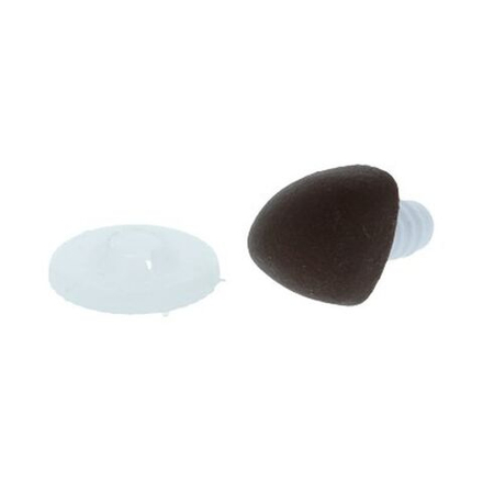 Нос пластиковый с шайбой, цв.коричневый, 12 мм