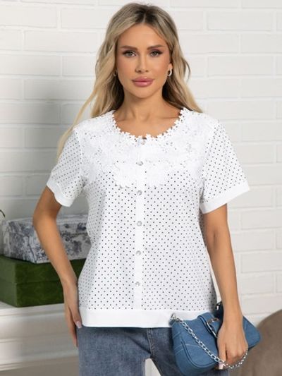 Блуза Вологодские кружева (белая) Б15565-18М LT Collection