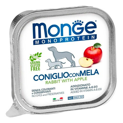 Monge Dog Monoprotein Fruits 150 г кролик с яблоком - консервы для собак (паштет)