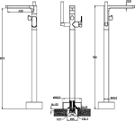 Смеситель для ванны напольный Boheme Spectre, GunMetal