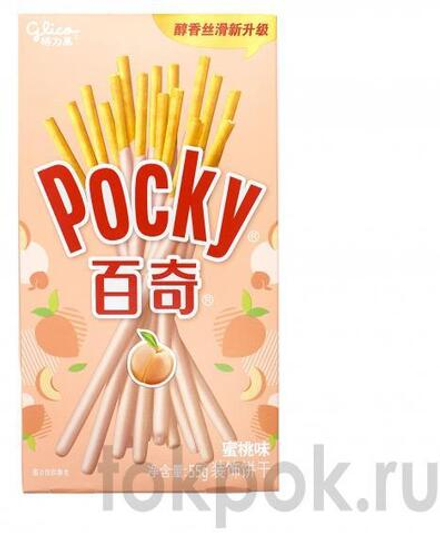 Бисквитные палочки со вкусом персика Pocky, 55 гр