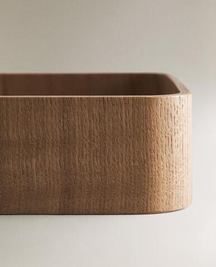 ZARA HOME ДЕРЕВЯННАЯ ПОДСТАВКА ДЛЯ САЛФЕТОК, СВЕТЛО-БЕЖЕВЫЙ