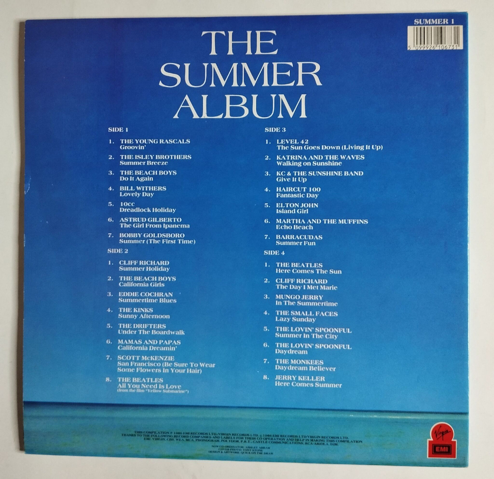 Винтажная виниловая пластинка LP Сборник The Summer Album 30 Summer Hits (UK 1986)