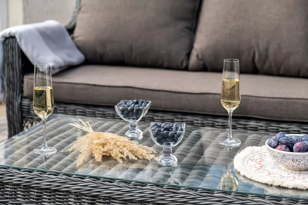 "Гранд Латте" лаунж-зона из искусственного ротанга, цвет графит