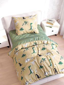 Постельное белье Сказка "Creeper/Creeper" 1,5-сп Наволочка 50х70 см 1 шт Простынь на резинке 90х200 см Пододеяльник 145х215 см, перкаль