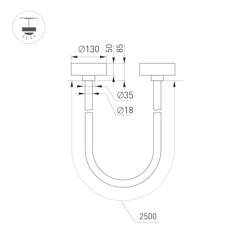Светильник SP-TROPIC-SURFACE-R18-L2500-36W Day4000 (GD, 360 deg, 230V) (Arlight, IP20 Пластик, 3 года) 043396