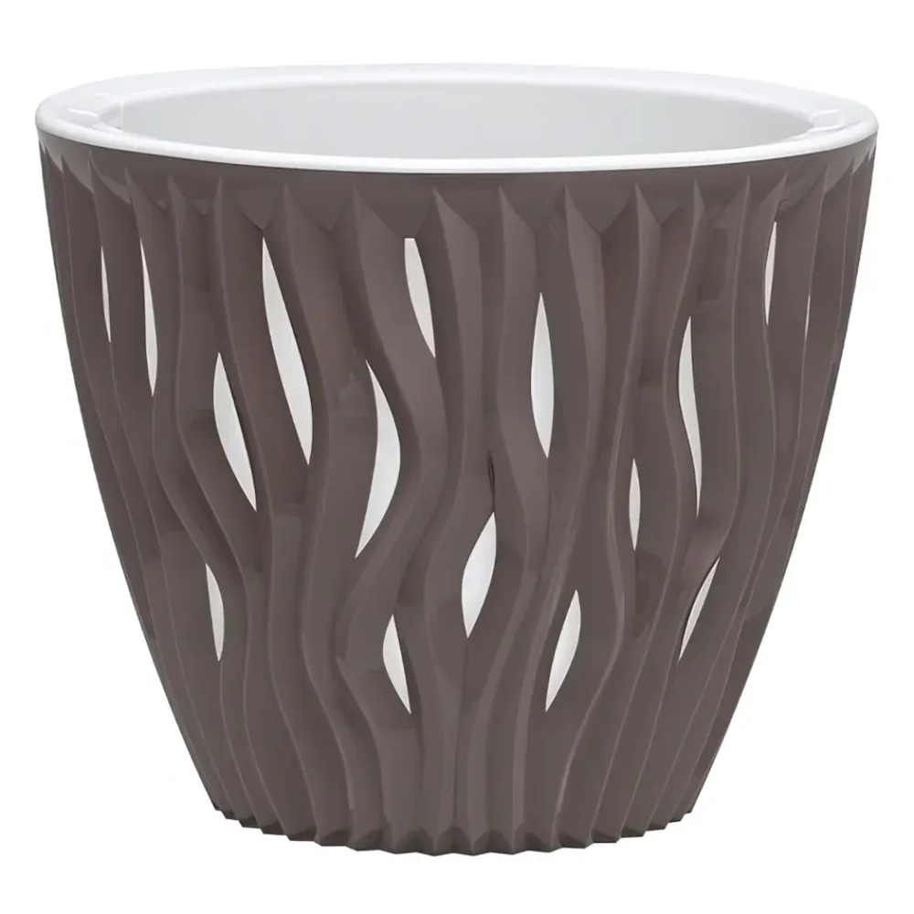 Кашпо для цветов пластиковое 4,5л d-21,5 см «Вдохновение» Мокко