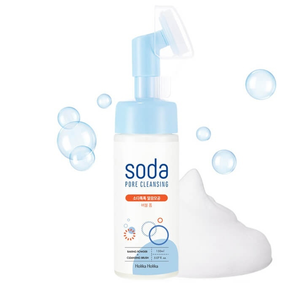 Holika Holika Soda Pore Cleansing Bubble Foam пенка для очищения кожи с содой и щёточкой для массажа