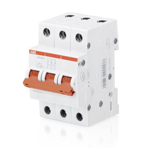 Рубильник модульный 3П 32А рычаг красный трехфазный SHD203/32 ABB (выключатель нагрузки) 2CDD273111R0032