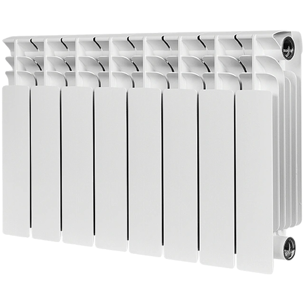 Радиатор биметаллический STOUT TITAN 350 - 8 секций (подключение боковое, цвет белый)
