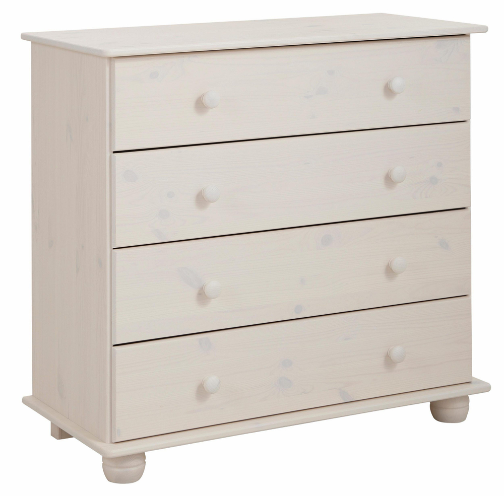 Комод Мелоди для вещей деревянный 4 ящика, белый