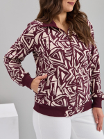 Толстовка К-184/бордо-треугольникиабстракция