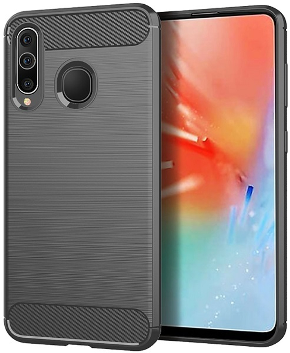 Чехол для Samsung Galaxy A60 (Galaxy M40) цвет Gray (серый), серия Carbon от Caseport