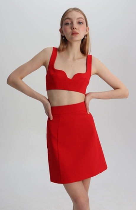 Юбка трапеция мини