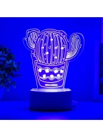 Светильник 3D ночник RISALUX «Кактус», LED белый 14×9.5×15 с