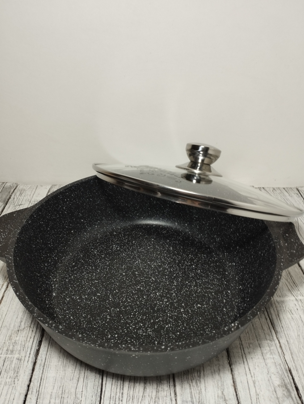 Жаровня 4л АП ГРАНИТ Black в упаковке 28см 34802