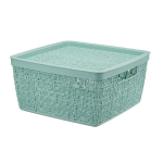 Коробка БЯЗЬ 8л с крышкой квадратная 28×28×14 cм М 2326