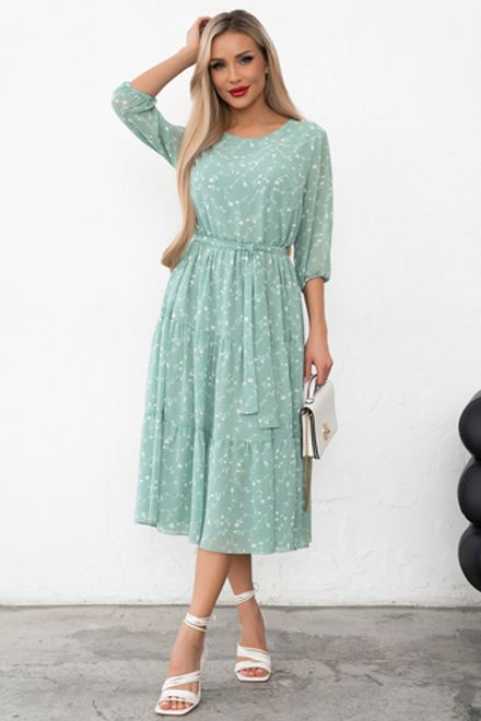 Платье Хелен (мята/белый) Р11-1075/25 Nikol
