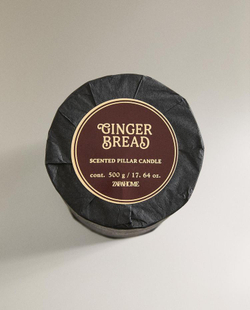 ZARA HOME БОЛЬШАЯ ЦИЛИНДРИЧЕСКАЯ АРОМАТИЧЕСКАЯ СВЕЧА "ИМБИРНЫЙ ПРЯНИК", РАЗНОЦВЕТНЫЙ