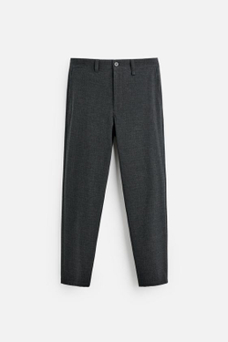 ZARA БРЮКИ КОМФОРТНОЙ ПОСАДКИ ИЗ РЕЛЬЕФНОЙ ТКАНИ, АНТРАЦИТОВО-СЕРЫЙ