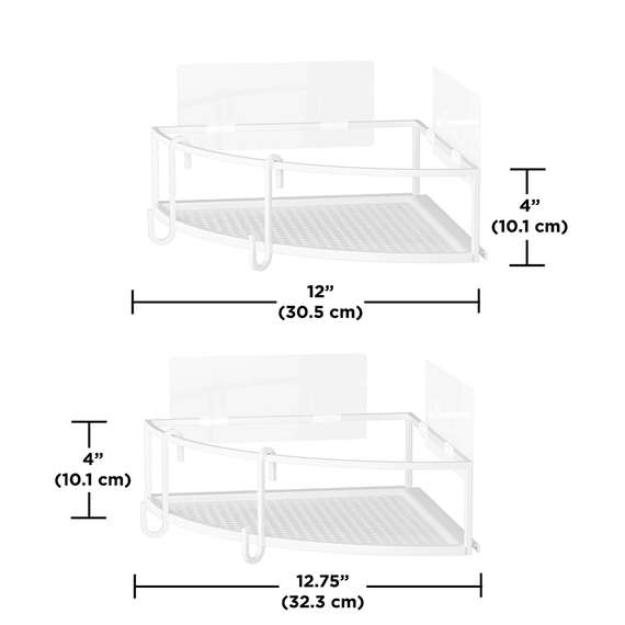 Набор из 2-х угловых полок для ванной cubiko, белые