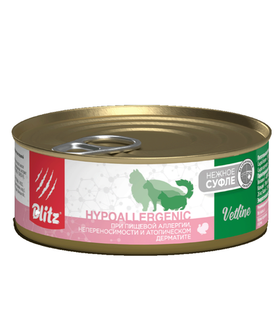 Blitz Vetline Hypoallergenic (суфле) для кошек, при пищевой аллергии 100гр.