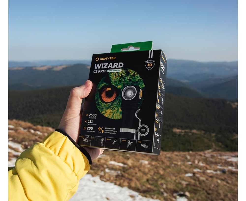 Фонарь Armytek Wizard C2 Pro Magnet USB XHP50.2 (холодный свет) 2500 люмен F08701C