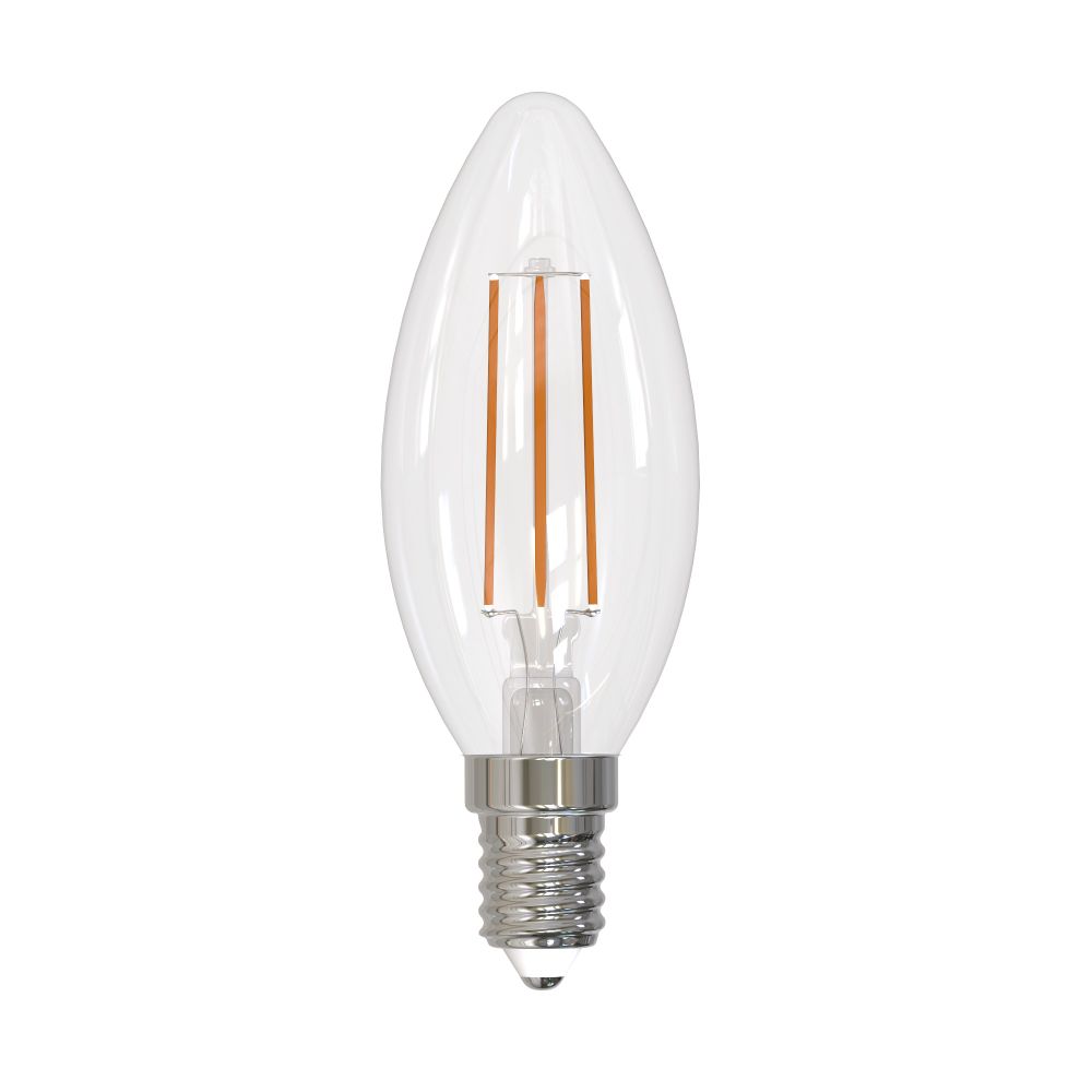 LED-C35-9W-4000K-E14-CL PLS02WH Лампа светодиодная. Форма свеча. прозрачная. Серия Sky. Белый свет 4000К. Картон. ТМ Uniel.