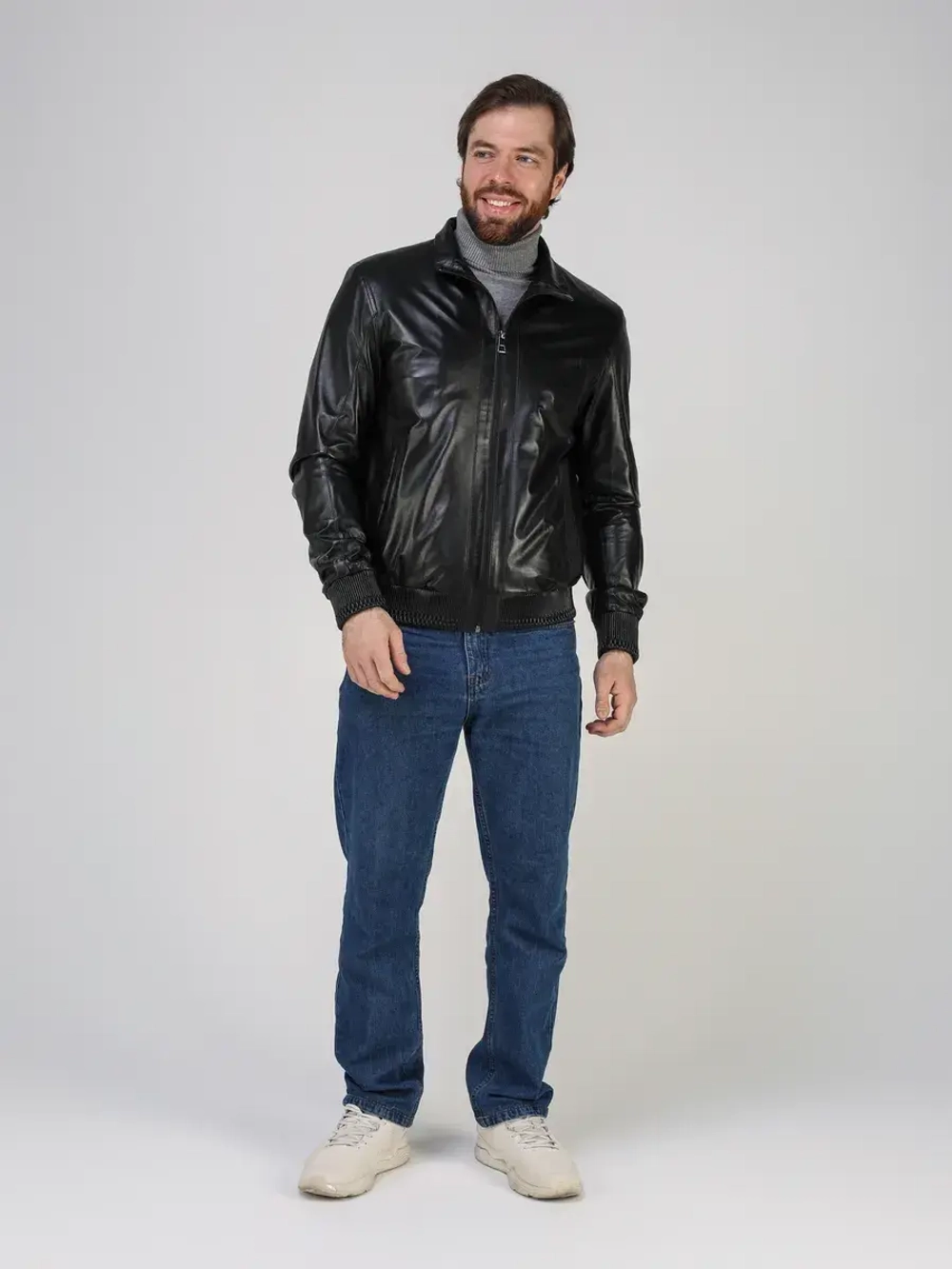 Куртка кожаная натуральная с капюшоном