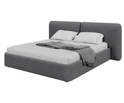 Кровать двуспальная Hub Soft 180 см (серый, твид)