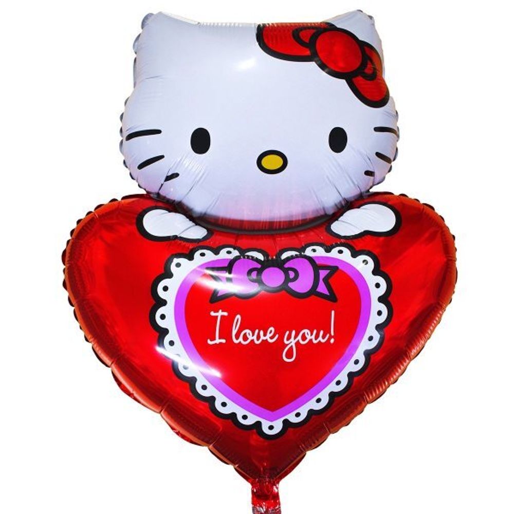 Ф Фигура Котенок Kitty китти Сердечко с бантом 81 см.