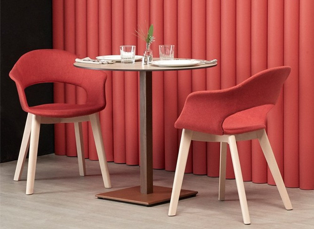 Кресло с обивкой Scab Design Natural Lady B Pop, отбеленный бук, красный