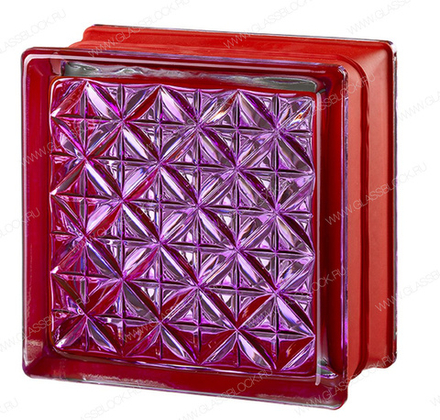 Стеклоблок Vitrablok MGs Romantic Ruby 14,6x14,6x8