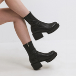 VENTIMONO PU Ankle Boots 6cm Women"s Black