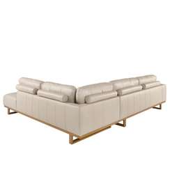 Угловой диван с правым шезлонгом 6203/5603-R-T541011 из песочной кожи