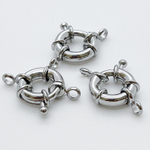 Замок-штурвал, цвет серебро (родий), размер 13 мм, цена за 1 шт