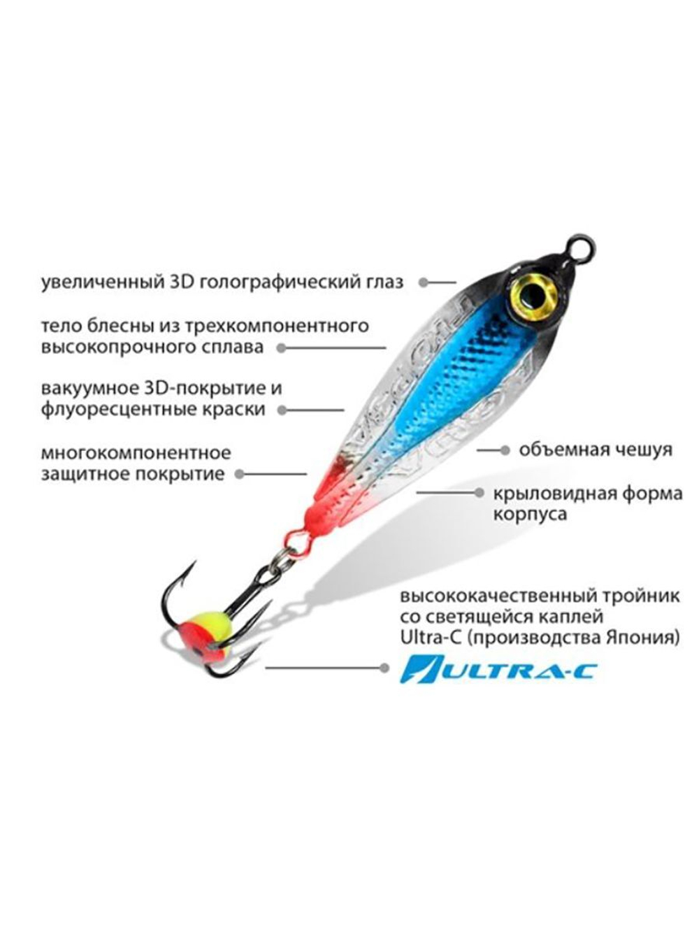 Блесна для рыбалки зимняя AQUA ГЮРЗА