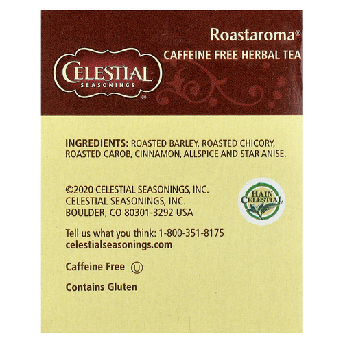 Celestial Seasonings, Herbal Tea, Roastaroma®, без кофеина, 20 чайных пакетиков, 92 г (3,2 унции)