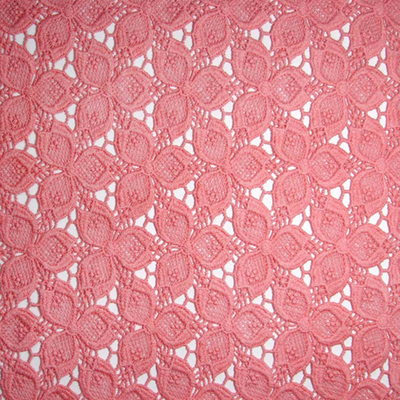 Кружевное полотно 100% хлопок, 120 см, розовый