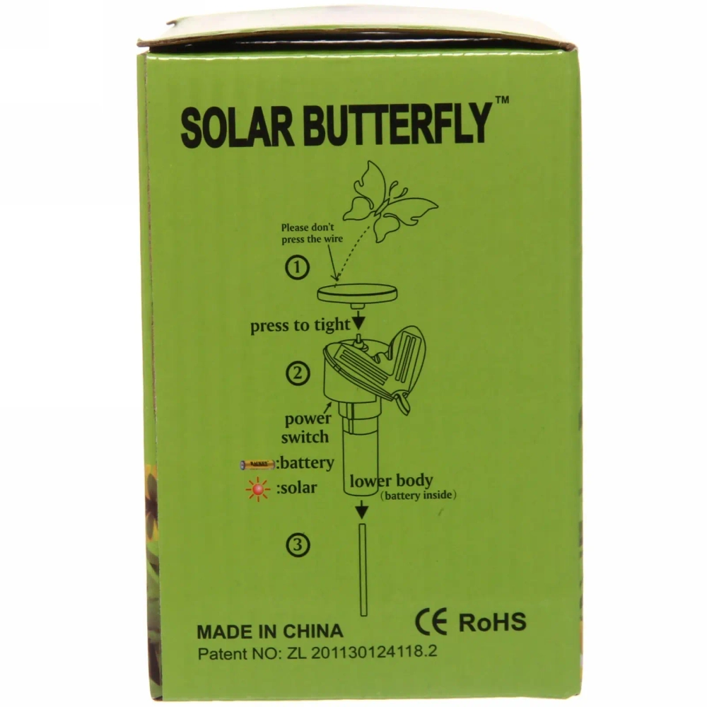 Садовая фигура для отпугивания птиц «Летающая бабочка» 7*6*30см крутящий элемент, на солнечной батарее